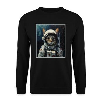 Cat, Space Travel, Rocket, Astronaut, Space - Unisex Sweatshirt - black - Front - Alina (178cm) & Michal (187cm)
