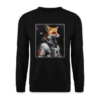 Space Travel, Foxes, Rocket, Astronaut, Fox, Outer Space - Unisex Sweatshirt - black - Front - Alina (178cm) & Michal (187cm)
