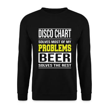 Disco Chart résout les problèmes de conception, Beer le reste - Sweat-shirt Unisexe - noir - Devant - Alina (178cm) & Michal (187cm)