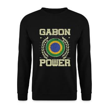 Cooles Gabun, Design - Unisex Pullover - Schwarz - Vorne - Alina (178cm) & Michal (187cm)