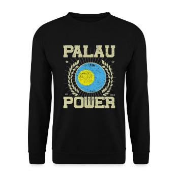 Cooles Palau, Design - Unisex Pullover - Schwarz - Vorne - Alina (178cm) & Michal (187cm)