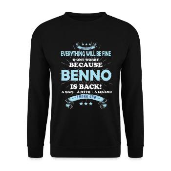 Everything will be fine Benno Is back - Unisex Sweatshirt - black - Front - Alina (178cm) & Michal (187cm)