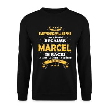Tout ira bien Marcel est de retour - Sweat-shirt Unisexe - noir - Devant - Alina (178cm) & Michal (187cm)