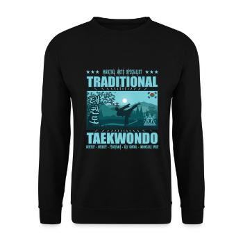 Taekwondo Südkorea Design: Für den TaekwondoFan - Unisex Pullover - Schwarz - Vorne - Alina (178cm) & Michal (187cm)