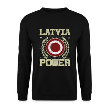 Design Cool Lettonie - Sweat-shirt Unisexe - noir - Devant - Alina (178cm) & Michal (187cm)