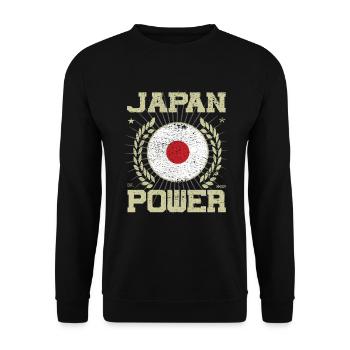 Cooles Japan Design - Unisex Pullover - Schwarz - Vorne - Alina (178cm) & Michal (187cm)