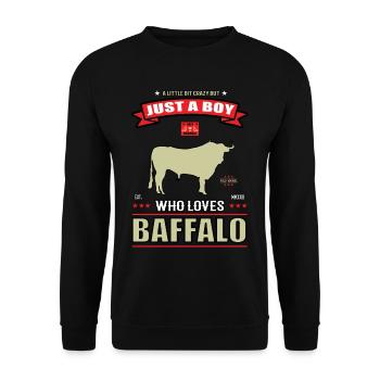 Juste un garçon qui aime la tenue de buffle - Sweat-shirt Unisexe - noir - Devant - Alina (178cm) & Michal (187cm)