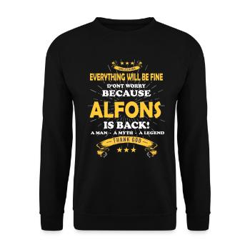 Everything will be fine Alfons Is back - Unisex Pullover - Schwarz - Vorne - Alina (178cm) & Michal (187cm)