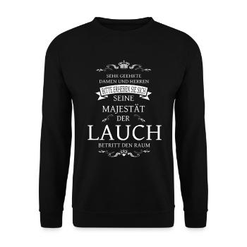Sa Majesté le Poireau entre dans la pièce - Sweat-shirt Unisexe - noir - Devant - Alina (178cm) & Michal (187cm)