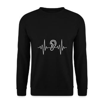 Mon cœur dort pour les oreilles Design - Sweat-shirt Unisexe - noir - Devant - Alina (178cm) & Michal (187cm)