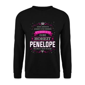 Son Altesse Pénélope entre dans la pièce - Sweat-shirt Unisexe - noir - Devant - Alina (178cm) & Michal (187cm)