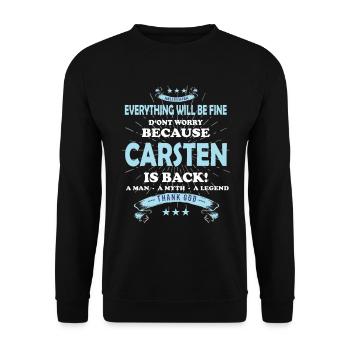 Everything will be fine Carsten Is back - Unisex Pullover - Schwarz - Vorne - Alina (178cm) & Michal (187cm)
