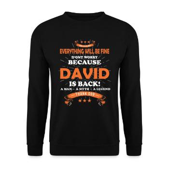 Everything will be fine David Is back - Unisex Pullover - Schwarz - Vorne - Alina (178cm) & Michal (187cm)