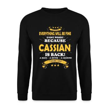 Everything will be fine Cassian Is back - Unisex Pullover - Schwarz - Vorne - Alina (178cm) & Michal (187cm)
