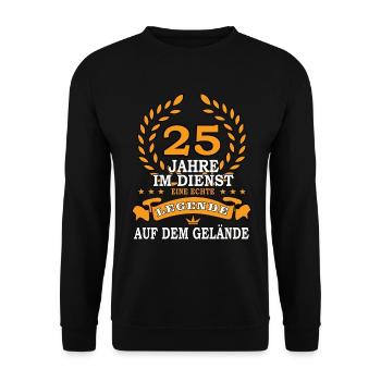25 Jahre im Dienst, eine Legende auf dem Geleände - Unisex Pullover - Schwarz - Vorne - Alina (178cm) & Michal (187cm)