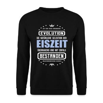 Eiszeit überragend und mit Erfolg bestanden. - Unisex Pullover - Schwarz - Vorne - Alina (178cm) & Michal (187cm)