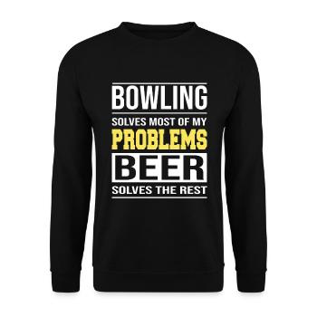 Le bowling résout la plupart de mes problèmes Design - Sweat-shirt Unisexe - noir - Devant - Alina (178cm) & Michal (187cm)