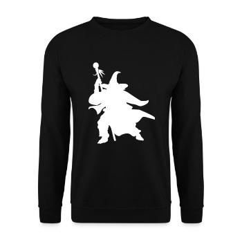 Silhouette de magicien - Design pour la bobine de fantaisie - Sweat-shirt Unisexe - noir - Devant - Alina (178cm) & Michal (187cm)