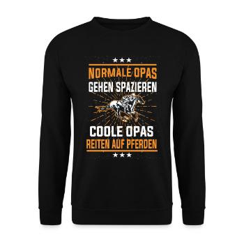 Equestrian Grandpa - Unisex Sweatshirt - black - Front - Alina (178cm) & Michal (187cm)