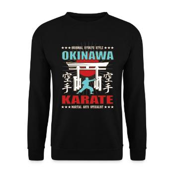 Cool Karaté Do Arts Martiaux Design avec Kanji - Sweat-shirt Unisexe - noir - Devant - Alina (178cm) & Michal (187cm)