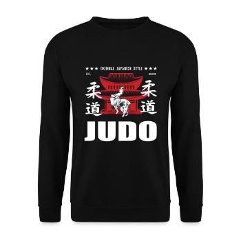 Conception d’arts martiaux de judo cool avec Kanji - Sweat-shirt Unisexe - noir - Devant - Alina (178cm) & Michal (187cm)