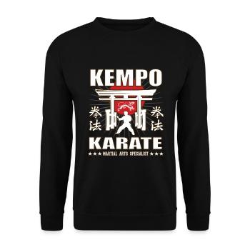 cool Kempo Karate, martial arts design with kanji - Unisex Sweatshirt - black - Front - Alina (178cm) & Michal (187cm)