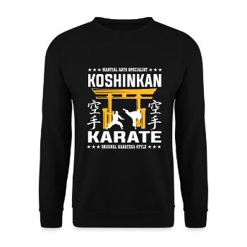 Cool Koshinkan martial arts design with kanji - Unisex Sweatshirt - black - Front - Alina (178cm) & Michal (187cm)