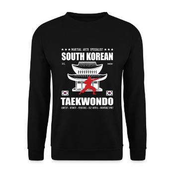 cool taekwondo martial arts design with kanji - Unisex Sweatshirt - black - Front - Alina (178cm) & Michal (187cm)