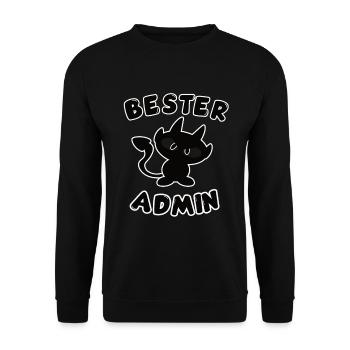 cooles bester Admin Design mit Teufelchen - Unisex Pullover - Schwarz - Vorne - Alina (178cm) & Michal (187cm)