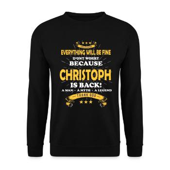 Tout va bien se passer, car Christoph Ist da Outfit - Sweat-shirt Unisexe - noir - Devant - Alina (178cm) & Michal (187cm)