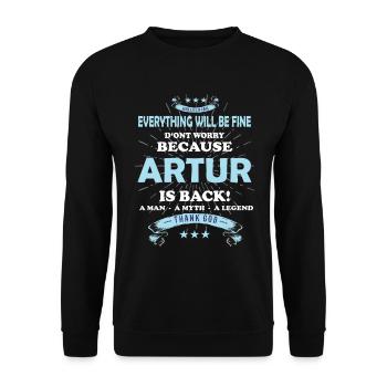 Everything's going to be alright, because Artur Ist da Outfit - Unisex Sweatshirt - black - Front - Alina (178cm) & Michal (187cm)