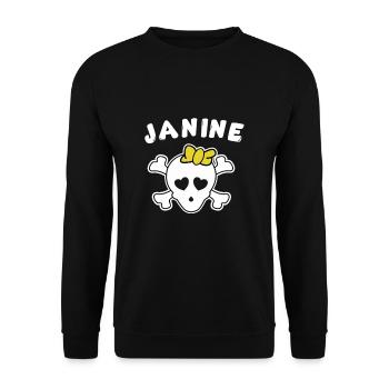 Pirate Janine Design for Girls and Women - Unisex Sweatshirt - black - Front - Alina (178cm) & Michal (187cm)