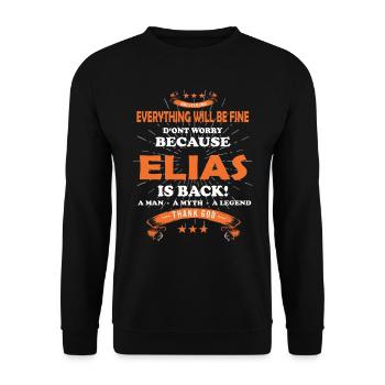 Everything's going to be alright 'cause Elias Is Here Outfit - Unisex Sweatshirt - black - Front - Alina (178cm) & Michal (187cm)