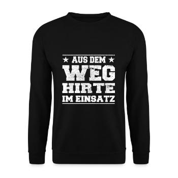 Aus dem Weg Hirte im Einsatz Design - Unisex Pullover - Schwarz - Vorne - Alina (178cm) & Michal (187cm)