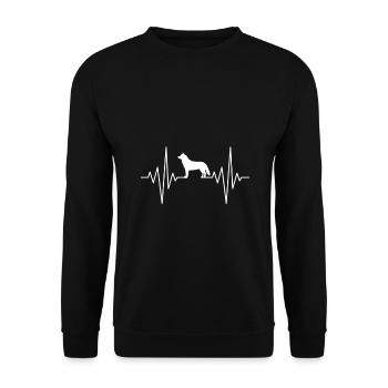 My heart sleeps for Wolf Design - Unisex Sweatshirt - black - Front - Alina (178cm) & Michal (187cm)