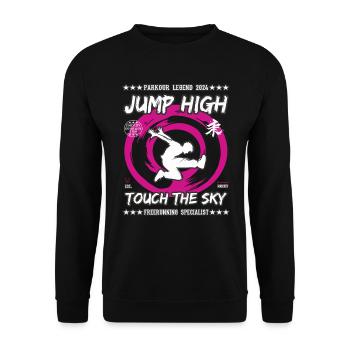 Parkour, Freerunning - Sautez haut Touchez le ciel - Sweat-shirt Unisexe - noir - Devant - Alina (178cm) & Michal (187cm)