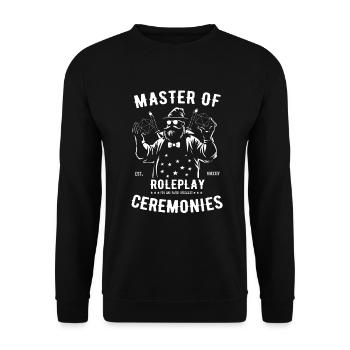 Game Master Roleplay, Master of Ceremonies - Unisex Sweatshirt - black - Front - Alina (178cm) & Michal (187cm)