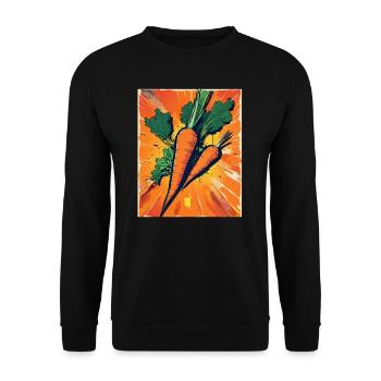 Carotte Carotte Jardin de carottes Végétalien Végétarien - Sweat-shirt Unisexe - noir - Devant - Alina (178cm) & Michal (187cm)