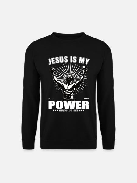 Jesus is my Power - Boxing Design - Unisex Pullover - Schwarz