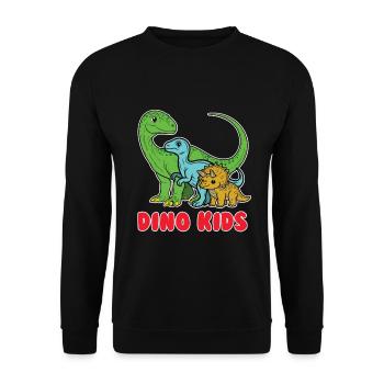 Dino Kids - Design de dinosaure mignon pour enfants - Sweat-shirt Unisexe - noir - Devant - Alina (178cm) & Michal (187cm)