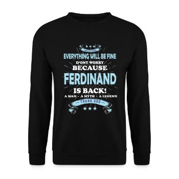 Everything will be fine Ferdinand Is back - Unisex Pullover - Schwarz - Vorne - Alina (178cm) & Michal (187cm)