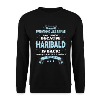 Everything will be fine Haribald Is back - Unisex Pullover - Schwarz - Vorne - Alina (178cm) & Michal (187cm)