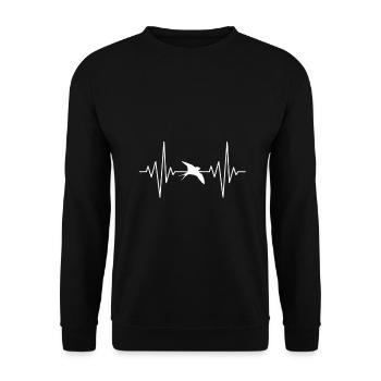 mon cœur dort pour Schwalbe Design - Sweat-shirt Unisexe - noir - Devant - Alina (178cm) & Michal (187cm)