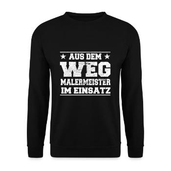 Hors du chemin Maître peintre en design d’action - Sweat-shirt Unisexe - noir - Devant - Alina (178cm) & Michal (187cm)