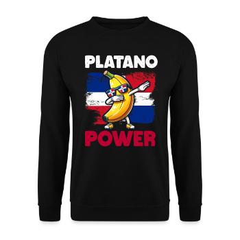 Dominican Republic Platano Power Flag for Kids - Unisex Sweatshirt - black - Front - Alina (178cm) & Michal (187cm)