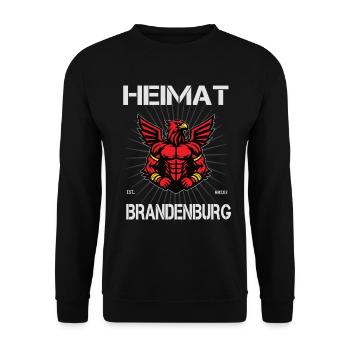 Home Brandenburg with muscular Brandenburg eagle - Unisex Sweatshirt - black - Front - Alina (178cm) & Michal (187cm)