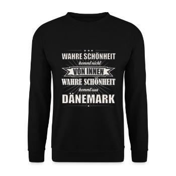 True beauty comes from Denmark Design - Unisex Sweatshirt - black - Front - Alina (178cm) & Michal (187cm)