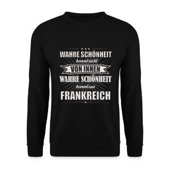 Wahre Schönheit kommt aus Frankreich Design - Unisex Pullover - Schwarz - Vorne - Alina (178cm) & Michal (187cm)