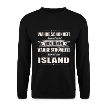 La vraie beauté vient d’Islande, le design - Sweat-shirt Unisexe - noir - Devant - Alina (178cm) & Michal (187cm)