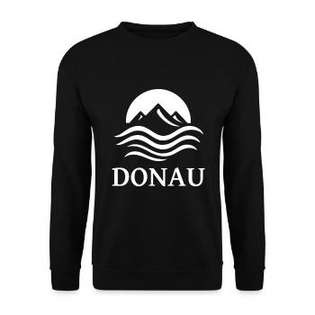 cooles Donau Fluss Design für den Flüsse Fan - Unisex Pullover - Schwarz - Vorne - Alina (178cm) & Michal (187cm)